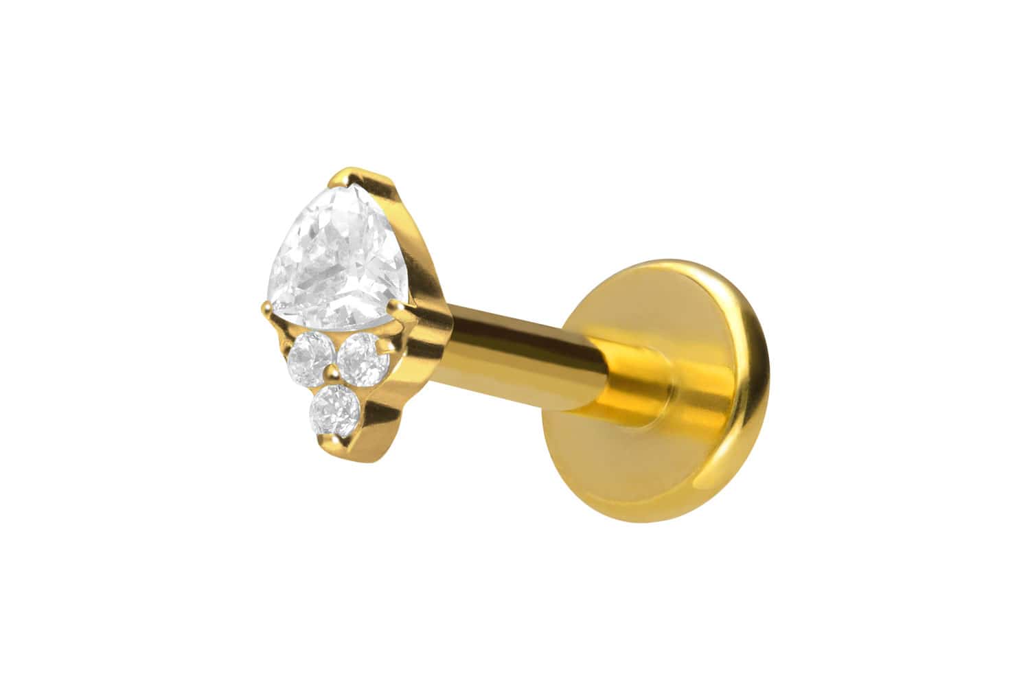 Titan Labret Piercing mit Innengewinde EINGEFASSTE KRISTALLE
